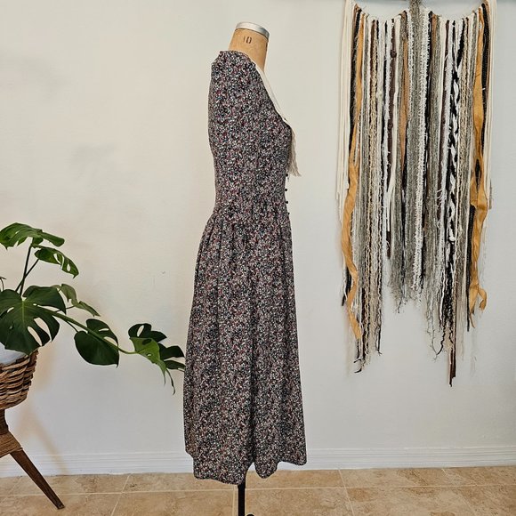 Vintage 80's Act 1 New York Lace Bib Floral Dress - Cottagecore - Picture 3 of 7